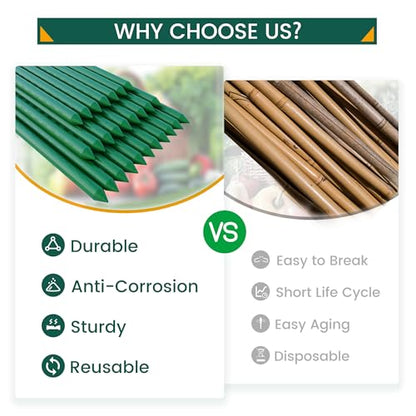 PROWORX 36 Inch 3 Ft Plant Support Garden Stakes for Outdoor Plants, 25 PCS - size: 3 Ft 25 Pack