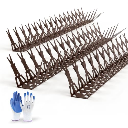 OFFO Bird Spikes for Outside, 304 Stainless Steel, 5 Pack 5 Ft, Brown - color: Brown
