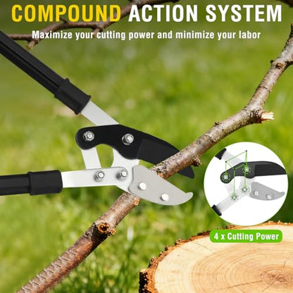 Yesker 29.5" Loppers Heavy Duty Tree Trimmer Sharp Anvil Blade Bypass Loppers up to 1.6 Inch Dia Cut Capacity Compound Action System Limb Branch Cutter Ideal for Tree Trimming Garden Maintenance - size: 29.5" Loppers