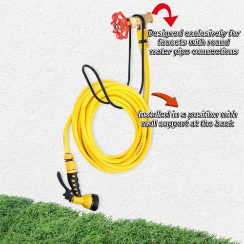 Metal Garden Hose Holder Wall Mounted Water Hose Holder for Outside Yard (1, Matt Black) - color: Mattblack