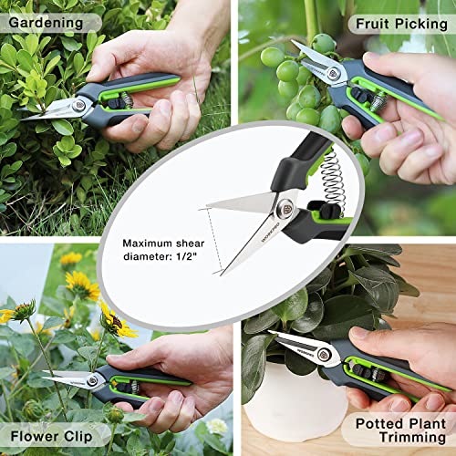 WORKPRO 6.25" Garden Pruning Shears with Stainless Steel Straight Blade