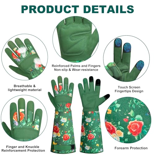 DLY Garden Gloves for Women,Gardening Gloves,Garden Gift for Lady,Blue,XL - color: Green, size: Medium