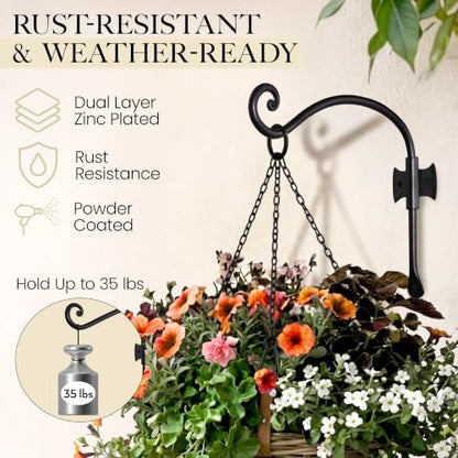 RTZEN Plant Hangers Outdoor or Indoor Heavy Duty Wall Bracket Hooks - size: 10 Inch, style: Axe Hooks