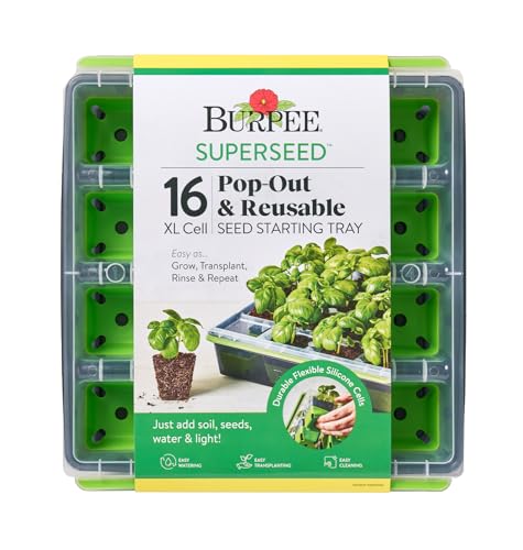 Burpee 92314 Kneeler with Cushion and 16 Cell Seed Starting Tray Bundle