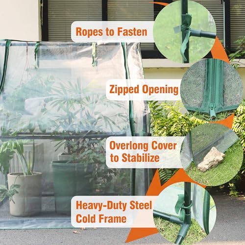 Gardzen Mini Greenhouse with Zipper Mesh Cover 36.2"(L) x36.2(W) x42.5(H) - size: 36”(L) x36”(W) x42”(H)