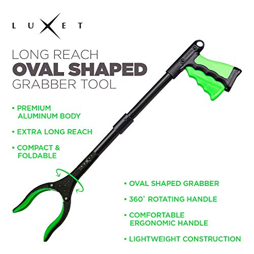Grabber Reacher Tool 19 Inch Long, Foldable Pick Up Stick - Strong Grip Magnetic Tip - Heavy Duty Trash Picker Claw Reacher Grabber Tool Elderly Wheelchair Mobility Aid (Green) - color: Green