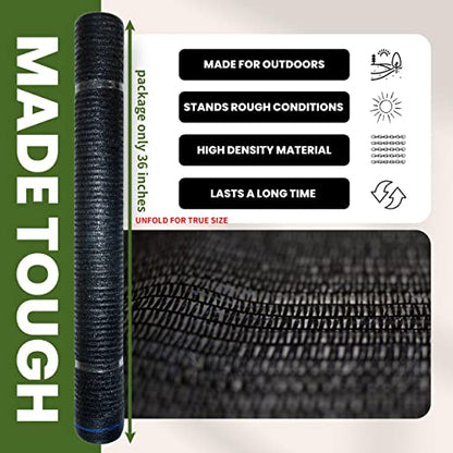 6'x100ft 40% Eyelets Shade Cloth Roll - size: 40% - 6'x100 FT - BLK