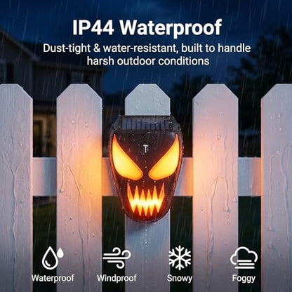 4 Pack Solar Nocturnal Animal Repeller with Predator Lights, Waterproof Coyote Deterrent Devices for Raccoon, Skunk, Opossum & Deer, Fox Repellent for Yard, Farm, Chicken Coop, Garden
