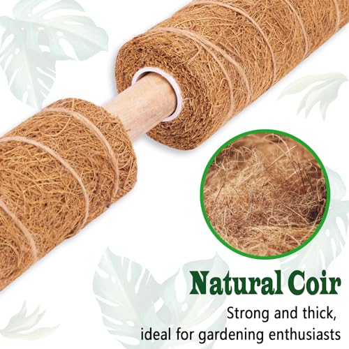 4 Pack 22 Inch Moss Poles, Stackable Moss Pole for Plants Monstera, 70 Inch Tall Moss Poles for Climbing Plants Indoor, Coir Totem Plant Support Stakes Stand for Potted Plants, Pothos - size: 4 pack 22in