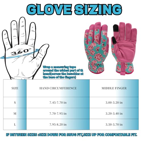 Cute Pattern Gardening Gloves,Thornproof Garden Glove,Gardener Gift - color: 1 Pair Per Pack-pink&blue, size: Medium