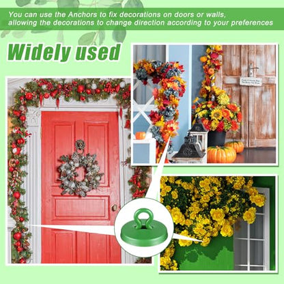 Willbond 80 Pcs Plant Anchors Kit for Vine Wall Stucco Trellis, Green - color: Green