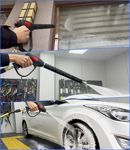M MINGLE Swivel Pressure Washer Gun with Extension Wand, 3/8" Quick Connect - size: 40 Inch (3/8" Quick Connect)