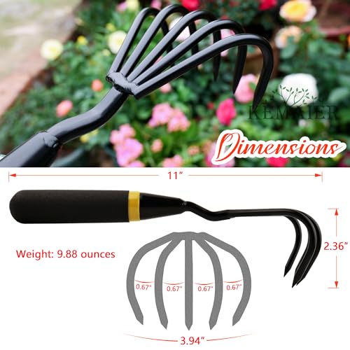 Kemaier Gardening Hand Trowel and Stainless Steel Hand Cultivator