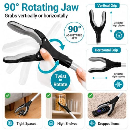 Vive Reacher Grabber Tool - 32" Extra Long Pickup Aid (2 Pack) - Trash - size: 32 Inch (Pack of 2)