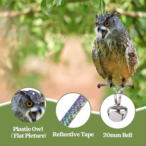 Flat Plastic Owls to Scare Pigeon Away from Balcony, 4PCS - color: Brown Owl 4pcs
