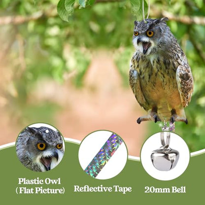 Flat Plastic Owls to Scare Pigeon Away from Balcony, 4PCS - color: Brown Owl 4pcs