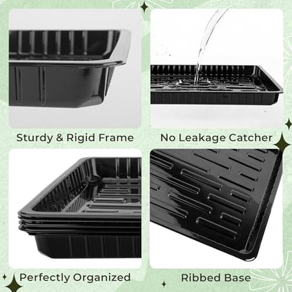 100 Pcs Square Nursery Pots, 5 Pcs Seed Starter Tray, 2.6 inch Nursery Pots with Tray, Plastic Starter Pots for Planting Seeds, Reusable Seed Starting Pots with Drainage Holes (Kraft Paper) - style: kraft paper