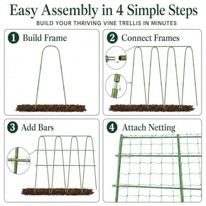 FOLLOOK Cucumber Trellis for Raised Garden Bed,63x48inch, Green - color: Green, size: 63x48inch