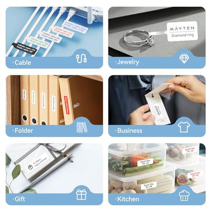 NIIMBOT Thermal Transfer Labels 0.55''x1.57'', Only for N1(B18) Label Maker - color: 0.55''×1.57''-white