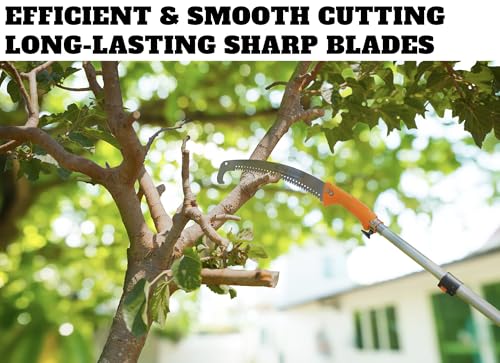 48-144" Telescoping Pole with Tree Pruner Extendable for Tree Trimming - size: 12 feet