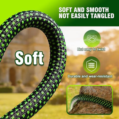 Garden Hose 25FT, Ultra Lightweight with 10-Function Nozzle - color: Green