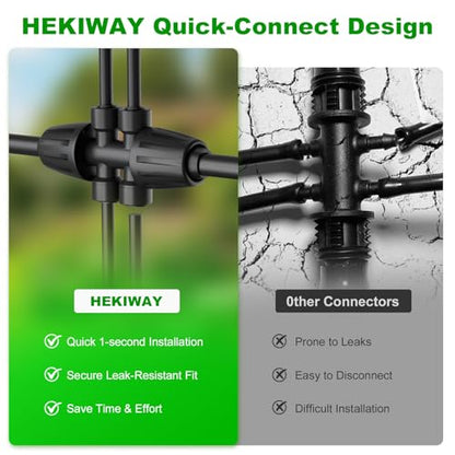 1/2 Inch to 1/4 Inch Barbed Tee Connectors, Drip Irrigation Reducing T Fittings for Main Line to Branch Line Conversion, Quick-Install Leak-Free Irrigation Connectors, 6 Pack - style: 1/2 Inch to 1/4 Inch Connectors