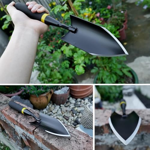 Gardening Hand Trowel – Heavy Duty Carbon Steel with Rubberized Grip, Ideal for Soil Digging, Planting & Transplanting