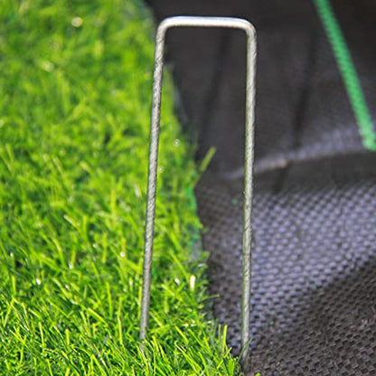 50 Pack 8 Inch 11GA(0.12inch) Galvanized Landscape Staples Garden Stakes Fence Netting Pins Ground Spikes Sod Cover Fabric Pegs - size: 8"x1" 11GA Galvanized 50Pack