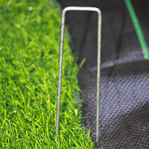 50 Pack 10 Inch 11GA(0.12inch) Galvanized Landscape Staples Garden Stakes Fence Netting Pins Ground Spikes Sod Cover Fabric Pegs - size: 10"x1" 11GA Galvanized 50Pack