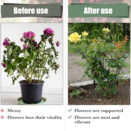 2Pack Large Peony Cages and Supports,23.2x13.4in Grow-Through Support Rings