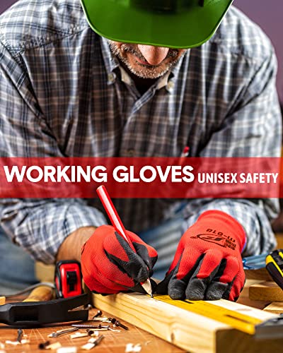 Honeydak 36 Pairs Garden Gloves Bulk for Men Women - color: Red, Black