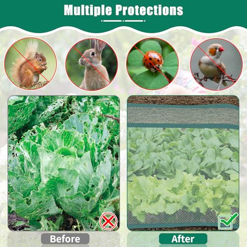 2 Pack Raised Bed Garden Covers, Garden Netting, 30% Sunblock, 45"X22"X16" - size: Green-2Pack