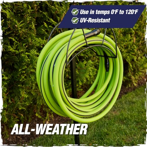 RUGGED RHINO Heavy Duty Garden Hose 25ft x 5/8in, Green and Black - color: Green/Black, size: 25 Feet