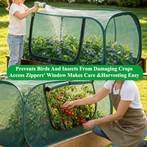 Pop Up Mesh Plant Cover 33% Sunblock Foldable for Raised Garden Beds