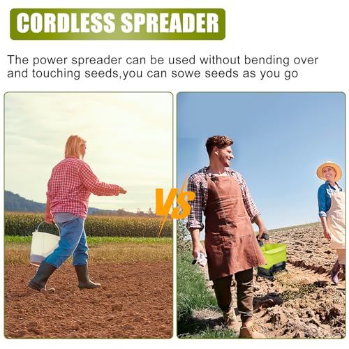 Salt Spreader for Ryobi 18V Battery, Seed Spreader Handheld Fertilizer Spreader Power Spreader Available Year-Round, Grass Seeds, Rock Salt, 3.7L Large Capacity Hopper(Tool Only)