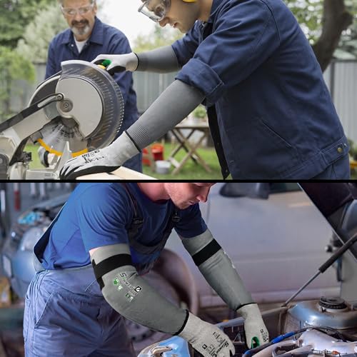 Schwer 2 Pairs 18in A6 Cut Resistant Arm Sleeves for Gardening, S914 - color: Grey-updated, size: 18 In-2 Pairs