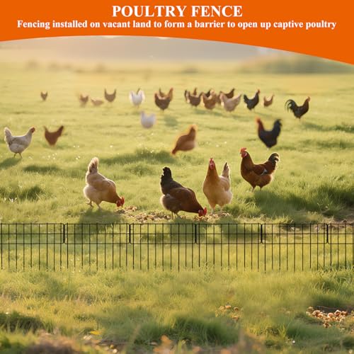 Garden Fence 6.5 FT x 12" H, Decorative Metal Border for Flower Beds - size: 6 Square Panels-6.5ft(L)x13"(W)