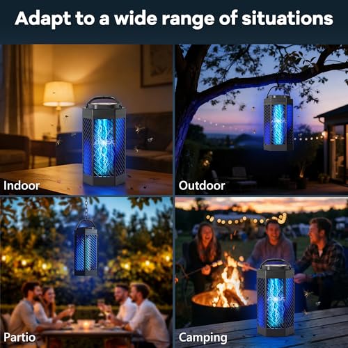 Bug Zapper Outdoor Indoor, 2 in 1 Rechargeable Mosquito Zapper with 8000mAh Battery and LED Light, USB Charging Electric Fly Zapper, Portable Fly Trap Mosquito Killer for Patio Backyard, Garden