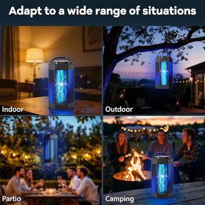 Bug Zapper Outdoor Indoor, 2 in 1 Rechargeable Mosquito Zapper with 8000mAh Battery and LED Light, USB Charging Electric Fly Zapper, Portable Fly Trap Mosquito Killer for Patio Backyard, Garden