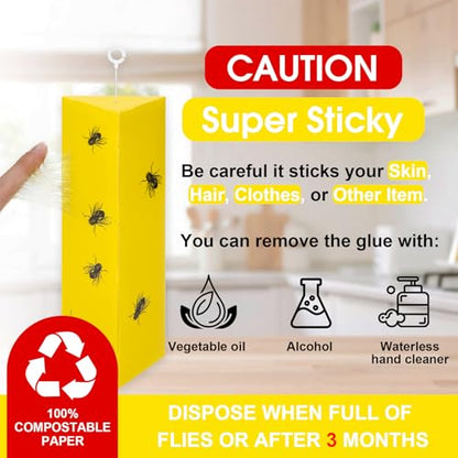 12 Pack Sticky Fly Traps Indoor Outdoor Hanging - size: 12 pack