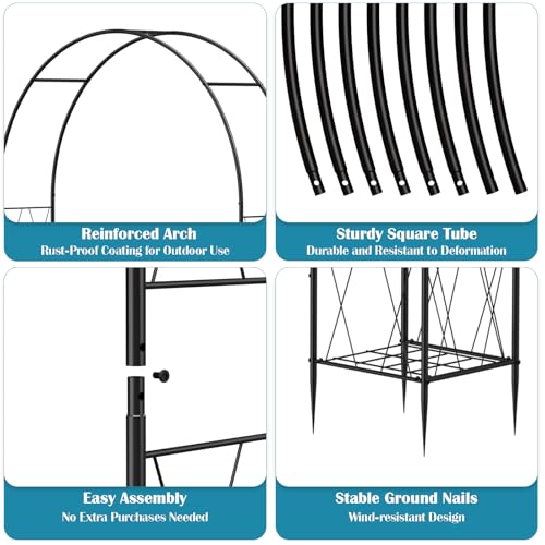 Heavy Duty Garden Arch Trellis for Climbing Plants Metal Garden Arbors