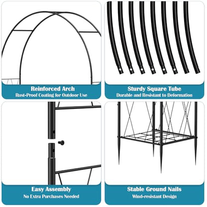 Heavy Duty Garden Arch Trellis for Climbing Plants Metal Garden Arbors