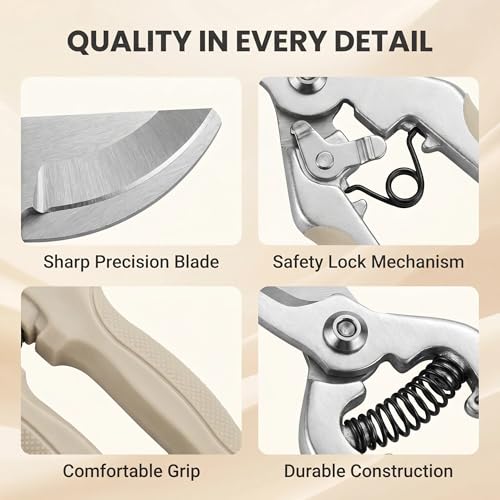 1Pc Straight Garden Shears with Safety Lock, Plant Pruning Scissors - color: 1pc- Straight Pruning Scissors