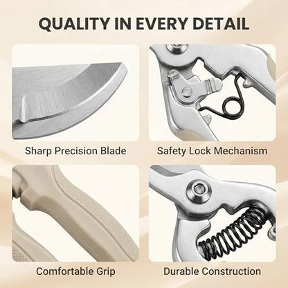 1Pc Straight Garden Shears with Safety Lock, Plant Pruning Scissors - color: 1pc- Straight Pruning Scissors