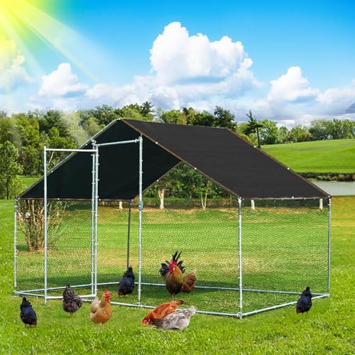 QLOFEI 60-70% Shade Cloth with Grommets, Sunblock Shade Sail Mesh Tarp for Plant Greenhouse, Easy to Hang Neting Cover for Patio Kennel Chicken Coop Lawn Garden, 6x8 FT - size: 6'x8'