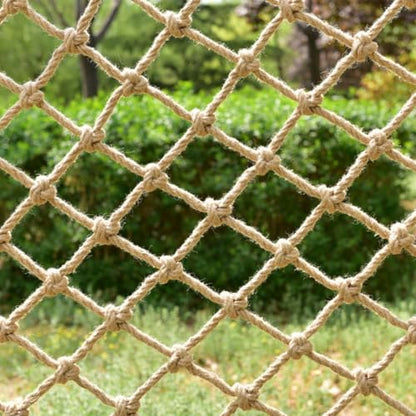 Natural Jute Hemp Rope Net,8mm Thick Safety Anti-Fall for Children Pet,Balcony Stairs Garden Playground Protection Net,Indoor & Outdoor Decor (Size:0.5M*6M(1.64FT*19.68FT)) - size: 0.5M*6M(1.64FT*19.68FT)
