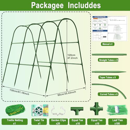 Cucumber Trellis for Raised Bed, U-Shape Arch Metal Garden Trellis for Climbing Plants, Heavy Duty Plant Trellis Outdoor, Easy Assembly Rustproof Trellis for Vines (U Frame Trellis)