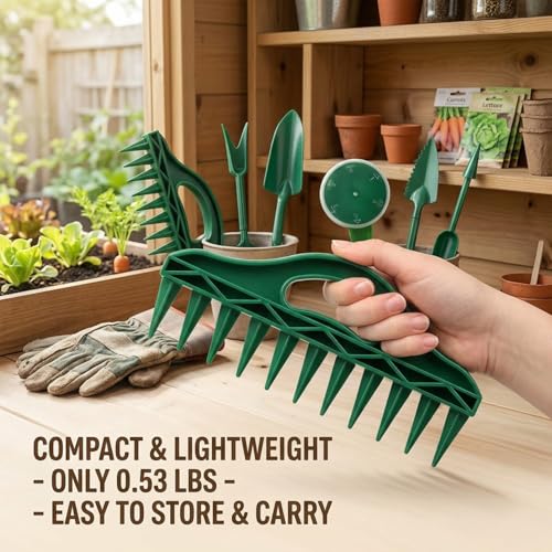 4PCS Garden Seed Planting Tool Kit, Hand Seeder with 12-Hole Dibber and Transplanting Tools, Mini Gardening Tools Set for Vegetable, Flower, Herb and Seed Sowing for Lawn Garden Farm Yard