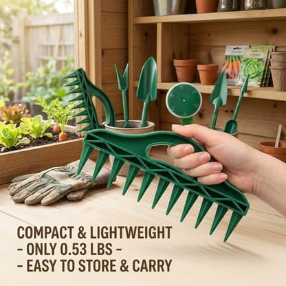 4PCS Garden Seed Planting Tool Kit, Hand Seeder with 12-Hole Dibber and Transplanting Tools, Mini Gardening Tools Set for Vegetable, Flower, Herb and Seed Sowing for Lawn Garden Farm Yard