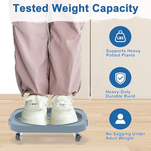 2 Pack 11'' Heavy Duty Rolling Plant Caddy with Wheels, Grey - color: Gray